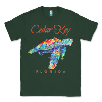 Sports Green Cedar Key Florida Watercolor Sea Turtle Sweatshirt Classic Tee - InspiraDesign