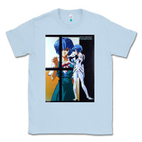 Dusty Blue Neon Genesis Evangelion Rei Ayanami Classic Tee - InspiraDesign