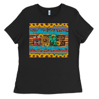 Black western home wind wheel sunflowers Ladies Tee - Artiststas