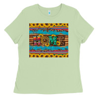 Matcha western home wind wheel sunflowers Ladies Tee - Artiststas