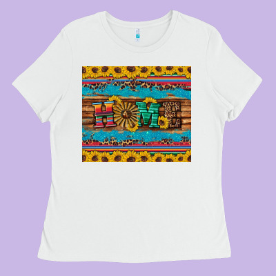 Western Home Wind Wheel Sunflowers Ladies Tee Designed By Artiststas