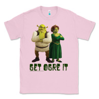 Bubblegum Pink Shrek Fiona & Shrek Get Ogre It Text Poster Classic Tee - InspiraDesign