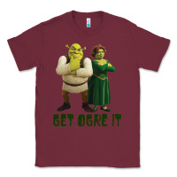 Burgundy Shrek Fiona & Shrek Get Ogre It Text Poster Classic Tee - InspiraDesign