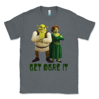 Charcoal Heather Shrek Fiona & Shrek Get Ogre It Text Poster Classic Tee - InspiraDesign