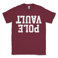 Burgundy pole vault t shirt upside down funny pole vault jumper shirt Classic Tee - InspiraDesign