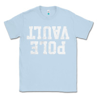 Dusty Blue pole vault t shirt upside down funny pole vault jumper shirt Classic Tee - InspiraDesign