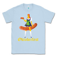 Dusty Blue barmaid oktoberfest funny german woman dirndl bratwurst t shirt Classic Tee - InspiraDesign