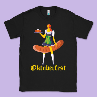 Barmaid Oktoberfest Funny German Woman Dirndl Bratwurst T Shirt Classic Tee Designed By Inspiradesign