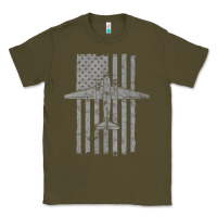 Army Green C-47 Skytrain Wwii Transport Airplane Vintage Flag Classic Tee - InspiraDesign