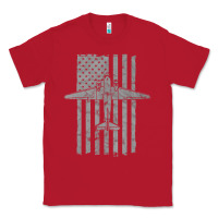 Red C-47 Skytrain Wwii Transport Airplane Vintage Flag Classic Tee - InspiraDesign