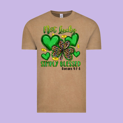 Not Lucky Simply Blessed Vintage Tee Designed By Artiststas