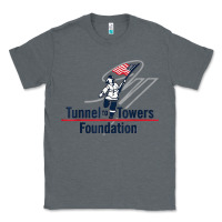 Charcoal Heather Tunnel To Towers F-oundation American Flag USA Flag Classic Tee - InspiraDesign