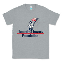Heather Grey Tunnel To Towers F-oundation American Flag USA Flag Classic Tee - InspiraDesign