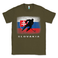 Army Green Slovakia Ice Hockey Slovak Flag Classic Tee - InspiraDesign