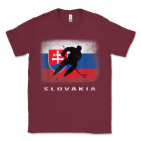 Burgundy Slovakia Ice Hockey Slovak Flag Classic Tee - InspiraDesign