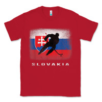 Red Slovakia Ice Hockey Slovak Flag Classic Tee - InspiraDesign