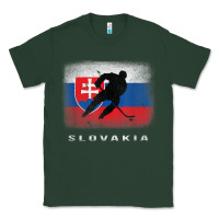 Sports Green Slovakia Ice Hockey Slovak Flag Classic Tee - InspiraDesign