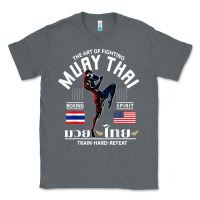 Thailand American Flag Muay Thai Boxing Train Hard Repeat T Shirt Classic Tee | Teevron
