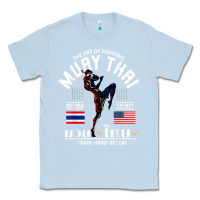 Dusty Blue thailand american flag muay thai boxing train hard repeat t shirt Classic Tee - InspiraDesign