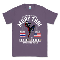 Lavender thailand american flag muay thai boxing train hard repeat t shirt Classic Tee - InspiraDesign