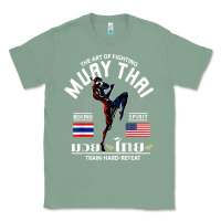 Sage thailand american flag muay thai boxing train hard repeat t shirt Classic Tee - InspiraDesign