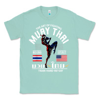 Seafoam thailand american flag muay thai boxing train hard repeat t shirt Classic Tee - InspiraDesign