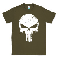 Army Green the punisher skull Classic Tee - InspiraDesign