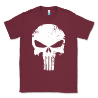 Burgundy the punisher skull Classic Tee - InspiraDesign