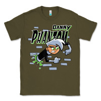 Army Green Danny Phantom Coming Through Brick Wall Classic Tee - InspiraDesign