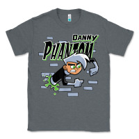Charcoal Heather Danny Phantom Coming Through Brick Wall Classic Tee - InspiraDesign