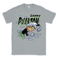 Heather Grey Danny Phantom Coming Through Brick Wall Classic Tee - InspiraDesign