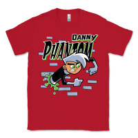 Red Danny Phantom Coming Through Brick Wall Classic Tee - InspiraDesign