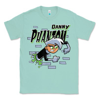 Seafoam Danny Phantom Coming Through Brick Wall Classic Tee - InspiraDesign