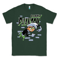 Sports Green Danny Phantom Coming Through Brick Wall Classic Tee - InspiraDesign