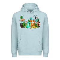 Blue Mist dinosaur coffee cups Premium Hoodie - AdoDesignShop