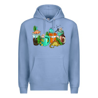Colony Blue dinosaur coffee cups Premium Hoodie - AdoDesignShop