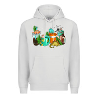 Dove Grey dinosaur coffee cups Premium Hoodie - AdoDesignShop