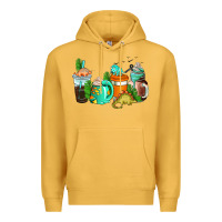 Mustard dinosaur coffee cups Premium Hoodie - AdoDesignShop