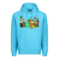 Ocean Blue dinosaur coffee cups Premium Hoodie - AdoDesignShop