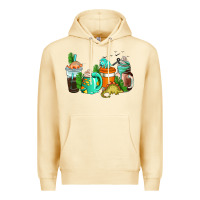 Pina Colada dinosaur coffee cups Premium Hoodie - AdoDesignShop