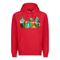 Red dinosaur coffee cups Premium Hoodie - AdoDesignShop
