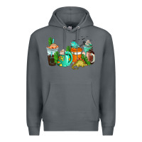 Rock dinosaur coffee cups Premium Hoodie - AdoDesignShop