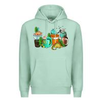 Seafoam dinosaur coffee cups Premium Hoodie - AdoDesignShop