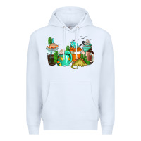 White dinosaur coffee cups Premium Hoodie - AdoDesignShop