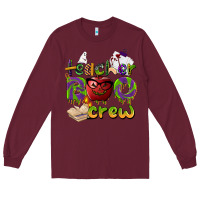 Burgundy teacher boo crew Long Sleeve Tee - BarkalooDesign