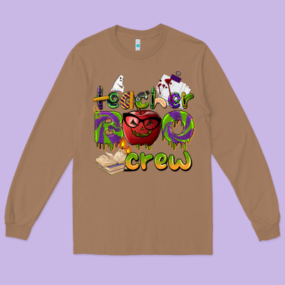 Teacher Boo Crew Long Sleeve Tee Designed By Barkaloodesign