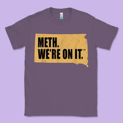 Mens Meth We're On It South Dakota Anti Drugs Campaign Vintage T Shirt Classic Tee Designed By Artchic