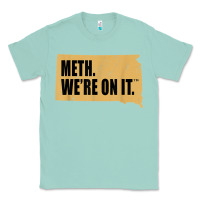 Seafoam mens meth we're on it south dakota anti drugs campaign vintage t shirt Classic Tee - ArtChic