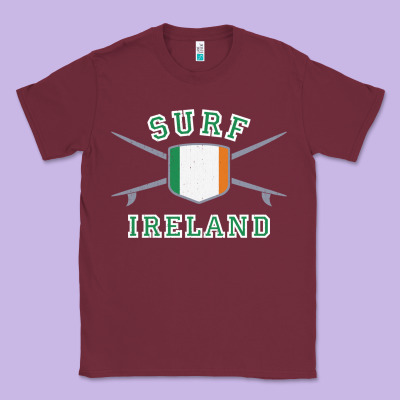 Ireland Surfing Hoodie  Irish Flag Surfboards Design Classic Tee Designed By Artchic