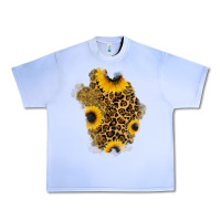 Grape Ice glitter sunflowers leopard patch Urban Heavy Tee - RanaPortraitStore
